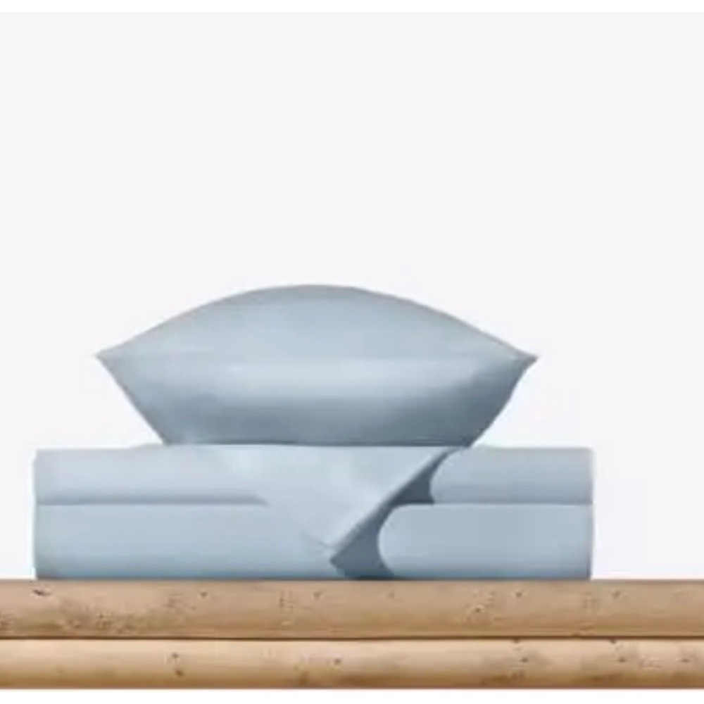 Miracle Split King Silver Infused Cotton Bed Sheet Light Blue Anti Microbial New